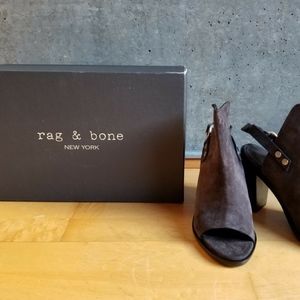 Rag & Bone Wyatt heels, sz 8, suede, charcoal, NIB